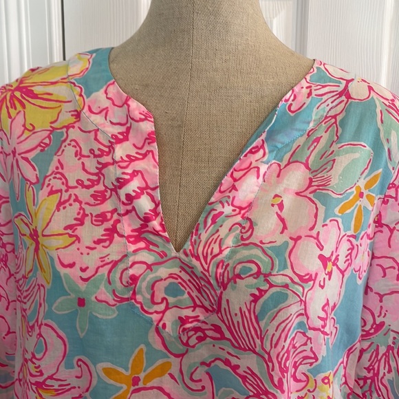 Lilly Pulitzer Amelia Island top pink blue - Picture 2 of 10